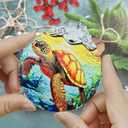 Stained Glass Christmas Ornament, Jocidea Sea Turtle Christmas Decorations, Christmas Tree Ornament, Sea Turtle Lovers Gifts, Holiday Decor and Xmas Gifts Ideas