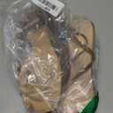 Women's Kitten Heel Strappy Open Square Toe Thong Ankle Strap Heels for Wedding (7, Brown Pu)