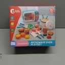 CUTE STONE Microwave Toys Kitchen Play Set, Kids Pretend Play Electronic Oven with Play Food, Kids Cookware Pot and Pan Toy Set, Cooking Utensils,Great Learning Kitchen Toys for Girls Boys