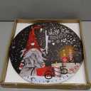 Emvency Christmas Wooden Wall Clock Battery Operated Silent Non-Ticking, Winter Grey Gnomes Decorative Wall Clocks for School Kindergarten Kids Room Living Room(12 Inch)