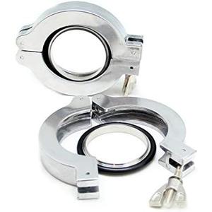 QiiMii KF-40 Aluminum Wing Nut Hinge Clamp with FKM O-Ring and SS304 Center Ring, 2 Pack Silver