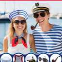 Sailor Hat for Adults – Captain Hat Costume Accessory for Men and Women, Ideal for Halloween, Cosplay, Yacht Parties (White)