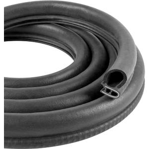 20Ft Car Door Weather Stripping, Rubber Auto Weather Stripping Door Seal Strip, U-Shaped Push-in Edge Trim Seal Strip Gasket with Metal Clip, Universal for Car, Boat, Truck, RV, Home