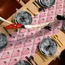 Pink Ghosts Halloween Table Runner Fall Kitchen Dining Runners Halloween Table Decorations for Indoor Outdoor Home Party Decor, 13 x 72 Inch