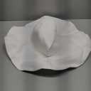 CHIC DIARY Womens Wide Brim Straw Hat Floppy Derby Hat Large Brim Beach Straw Sun Cap UPF 50+ (White)