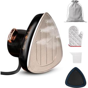 EcoNour Mini Steam Iron for Clothes, Travel Iron Mini with Steam,Portable Iron Steamer, Compact Iron for Sewing, Quilting & Crafts, Non-Stick Soleplate, Includes Glove, Measuring Cup & Storage Pouch