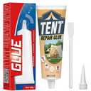 Tent Repair Glue Seam Sealer, Waterproof Flexible Tent Repair Kit, Tent Seam Sealer for Tents, Jackets, Sleeping Pads, Awning and Outdoor Fabric, Repairs Tears in Nylon, Canvas, and Vinyl