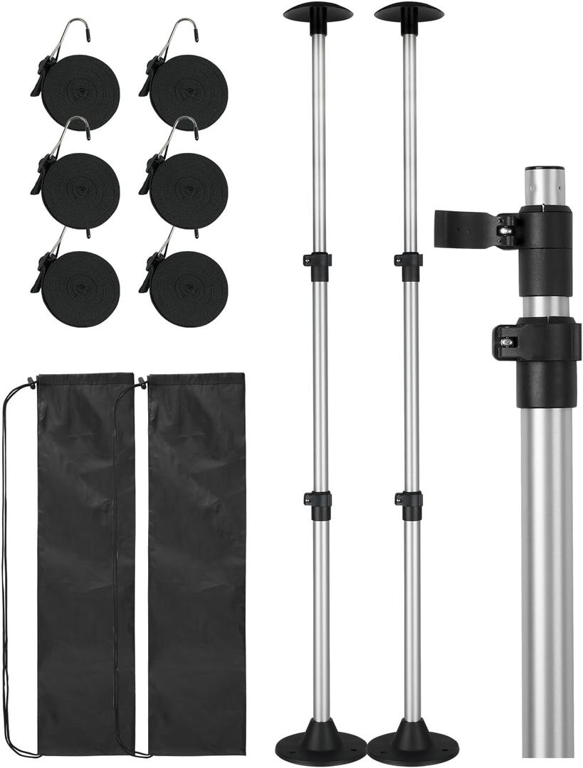 OCEANBROAD Boat Cover Support Pole Adjustable Telescoping Aluminum Pole with Straps, for V Hull/Jon/Pontoon Boat, 2 Pack