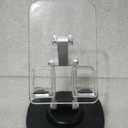 360-Degree Rotatable Phone Holder, Fully Adjustable Foldable Phone Stand, Clear Acrylic Desk Stand with Non-Slip Base, Office Accessory Base Suitable for All Thick-Shelled Phones, Black