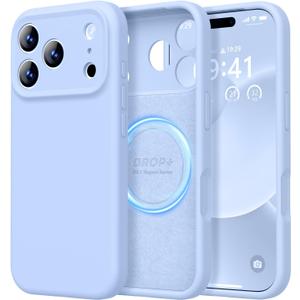 LOVE 3000 Designed for iPhone 17 Pro Case, Premium Silicone [Compatible with Magsafe][Soft Anti-Scratch Microfiber Lining] Shockproof Protective Phone Case for Men Women 6.3", Light Blue