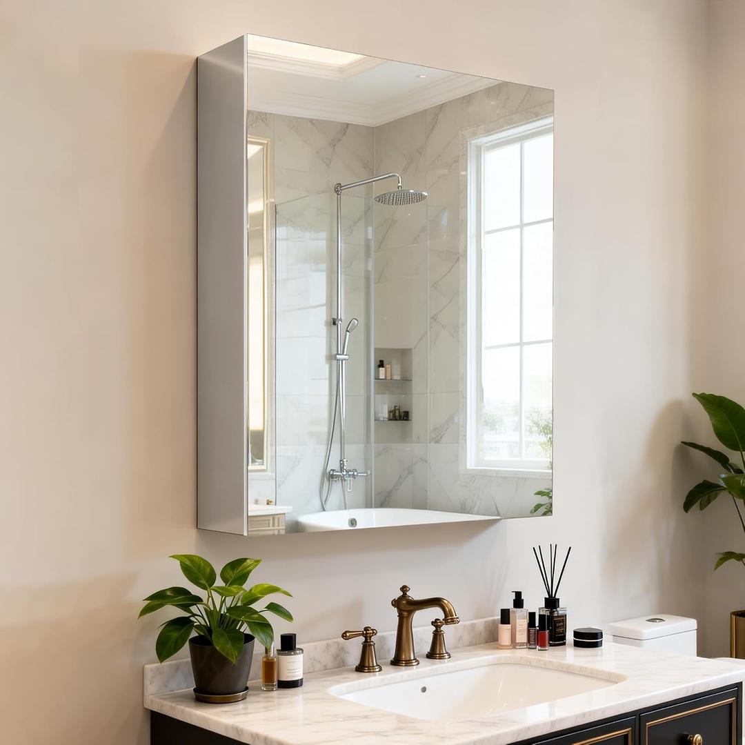 24"x 32"Bathroom Medicine Cabinet,Double-Sided Mirror Door