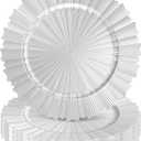 Silver Charger Plates Bulk 10Pcs - 13" Elegant Silver Chargers for Dinner Plates, Wedding & Event Decorative Charger Plates SetFluted Edge