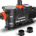 LEO 2HP In/Above Ground Pool Pump High Flow Powerful Self Priming Pool Pump, Single Speed 220V 6950GPH, Red