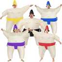 NiSotieb 5 Packs Funny Inflatable Sumo Wrestler Costume Sumo Suit Adult Blow up Costume for Halloween/Birthday/Carnival