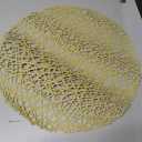 10Pcs Gold Placemats Round, Heat Resistant Woven Gold Placemats Hollow Out Pressed for Party Dinner Table, 14.96 inches