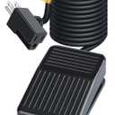 10ft/3m Momentary Foot Switch Pedal Normally Off Press and Hold to On UL-Listed Extension Cord and 3-Prong Piggyback Plug Power Tools Lamp Deadman Electric Accessories Non-Variable Speed 15A 250VAC