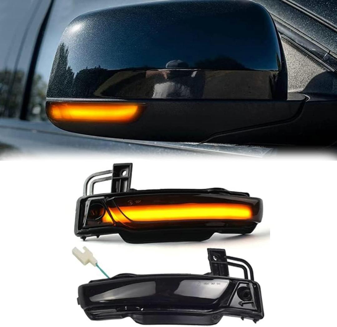 2Pcs Amber Sequential Blink Dynamic LED Side Mirror Marker Lights for Dodge Durango WD 2011-2022 2023