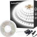 RadiantFlux White Led Strip Lights, Dimmable LED Lights Strip, 50Ft 900Leds, Super Bright LED Tape Lights for Living Room, Bedroom, Kitchen, Vanity Mirro,Flexible LED Light Strips for Indoor Use