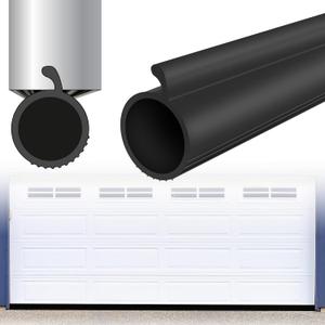 0.19" P-Bulb Garage Door Bottom Weatherstripping, 9.8FT Black Replacement Seal Strip, Fits Single Track Overhead Door Impact Buffer