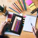 LaOficina 50 Packs Wholesale 3 Ring Binder Pouches, Zippered Binder Pencil Pouch with Clear Window, Clear Pen Case Bulk Suitable for School and Office(Black)