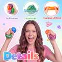 6 Pcs Stress Cube Bulk Swirl Ice Cube Stress Ball for Adults Anxiety Relief Soft Squeeze Sensory Square Ball for ADHD Prizes Goodie Bag Stuffers Party Favors (Pink,Purple,Green,Orange)