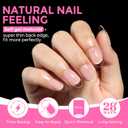 UNA GELLA Medium Oval Fake Nails Pre-shape 216pcs Round Gel Nail Tips Press on Nails for Full Cover Acrylic Round Oval Full Nails False Nails 12 Sizes False Soft Gel Tips
