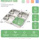 4 Pack Stainless Steel Snack Containers with Silicone Lids, Leakproof Bento Snack Boxes, Reusable 4 Compartment Metal Lunch Containers, Dishwasher Safe Food Storage for Meal Prep, Work & Travel, Large
