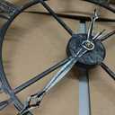 Cuspin Large Wall Clock for Living Room Decor, 24 Inch Round Farmhouse Wall Clocks Decorative Battery Operated with Solid Wood Frame, Non-Ticking Silent Rustic Wooden Clock Roman Numerals