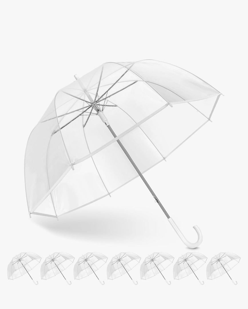 Clear Bubble Umbrella Wedding, High-Visibility Transparent Rain Umbrellas Bulk, Windproof Large Clear Umbrella, Firm and Durable, Dome Umbrellas for Wedding Bride Groom Photography Golf Outdoor