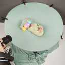 Newborn Photography Stand with Storage Bag and 6 Clamps Set Stainless Steel Baby Posing Table Photoshoot Stand Backdrop Ring Frame Infan Round Background Station for Newborn Photo Sessions