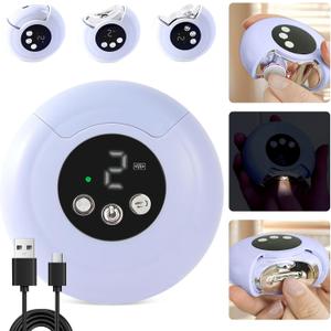 3-in-1 Electric Nail Clipper - 2025 New 360 Rotation Electric Nail Trimmer with Auto Storage | Led Light & 3 Speeds | Battery & Speed Indicator, Automatic Nail Clipper for Baby Seniors Adult