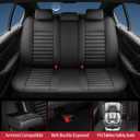 Fit Maverick Car Seat Covers for Ford Maverick 2022-2024 2025 2026-Upgraded Premium Waterproof & Breathable Leather, Airbag Compatible, All-Weather Seat Cushion Protector (Full Set, Black)