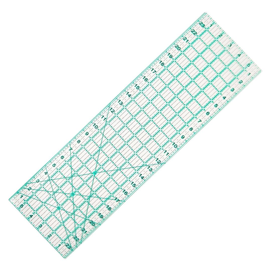 MANUFORE Quilting Ruler 6 x 24 Sewing Acrylic Ruler Anti-Slip Metric Ruler DIY Quilting Tools with Clear Printed Lines for Precise Cutting