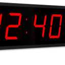 Ivation Huge Oversized 48" Large Digital LED Clock | Big Digital Clock w/Multi-Function Display Stopwatch, Timer, Alarms, Temp & Date | 6 Brightness Levels, Time Memory & Remote (Red)