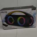 iHome Bluetooth Speaker Boombox with FM Radio, Color Changing Lights and Remote Control, Splash-Proof Wireless Speaker is Portable and Rechargeable (iBT920B.EXv24)