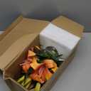 Fall Artificial Flowers Tiger Lily Real Touch with Vase Orange Easter Lily Silk Faux Flowers Arrangements in Glass Vase with Faux Water Fake Floral Bulk Lily Bouquet for Table Centerpiece Home Decor