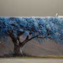 Blue Tree Wall Art for Office Blue Canvas Wall Art for Living Room Tree of Life Poster for Dining Room Size 24 x 48 Inch