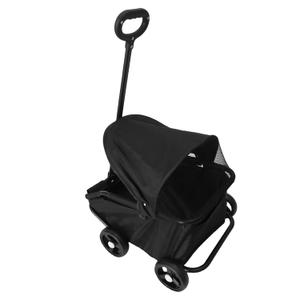 SUNGOOYUE Foldable Pet Stroller, 3 Step Folding Design Lightweight Easy Assembly with Canopy for Small Dogs Cats Outdoor Use (Black)