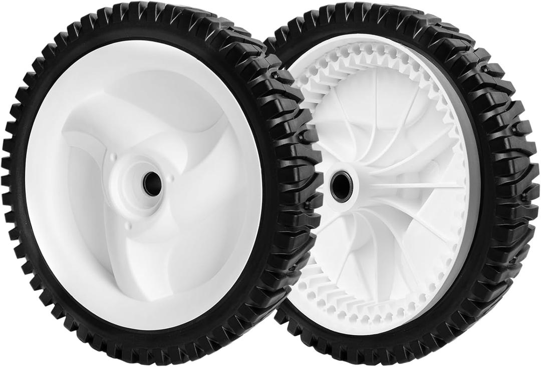 532403111 Front Drive Wheels Fit for Craftsman Mower - 194231X427 Front Tires Wheel Fit for Craftsman & HU Self Propelled Lawn Mower Tractor, 2 Pack, White