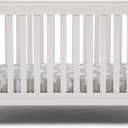 Delta Children Essex 4-in-1 Convertible Baby Crib, Bianca White with Natural Legs