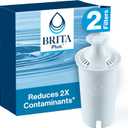 Brita Plus Water Filter, BPA-Free, High-Density Replacement Filter for Pitchers and Dispensers, Reduces 2x Contaminants*, Lasts Two Months or 40 Gallons, Includes 2 Filters