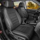 HKZ Fit CRV Car Seat Covers Full Set for Honda CR-V 2023 2024 2025 2026 CRV LX;EX;EX-L;Sport;Touring;Special Edition & Hybrid Model - Leather (Black)