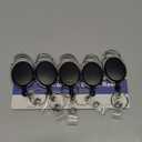 Teskyer Badge Reel, 5 Pack Retractable Badge Holders with Carabiner Belt Clip and Key Ring for ID Card Holder and Keychain (Black)