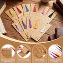 50 pcs Colorful Book Review Bookmarks with 50 Bookmark Tassels Book Tracker Reading Log Page for Readers Bookish Bookworm Gift, Reading Page Tracker for Students Teachers Women (Brown)