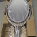 RENEWLAB BY BIOMAX Superstar Oval Shaped Dual-Sided Lighted Makeup Mirror, 1X/ 5X Magnifying Vanity Makeup Mirror, 360 Degree Rotating Adjustable Brightness Mirror, Brushed Nickel