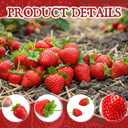 24 Pieces Artificial Strawberries 2.16inch/2.36inch/2.75inch Faux Realistic Strawberry Plastic Simulation Fake Fruit Decoration for Garden Decoy Bird Deterrent Photography Prop