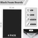 Elcoho 4 Pack Black Foam Board 20 x 30 Inch Thick Foam Core Board for Projects, Double-Sided Acid-Free Foam Poster Boards for Graduation DIY, Painting, Displaying, School and Craft Projects