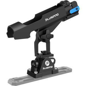 PLUSINNO 2 in 1 Fishing Rod Holders for Boat, Kayak Fishing Rod Holder, Fishing Pole Holders for Track Mount / Deck Mount, Fishing Gear with Fishing Rod Protective Strap, Fishing Accessories & Gifts