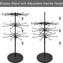 Polmart Heavy Duty Dual Heights (Stand & Tiers) Adjustable Countertop Spinner Display Stand (Black, 3-Tier)