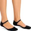 Hidey Style Austrian Crystal Socks for Women, Stylish Anklet for Women - Breathable Women's Socks (Black - Clear Crystals), 6-12